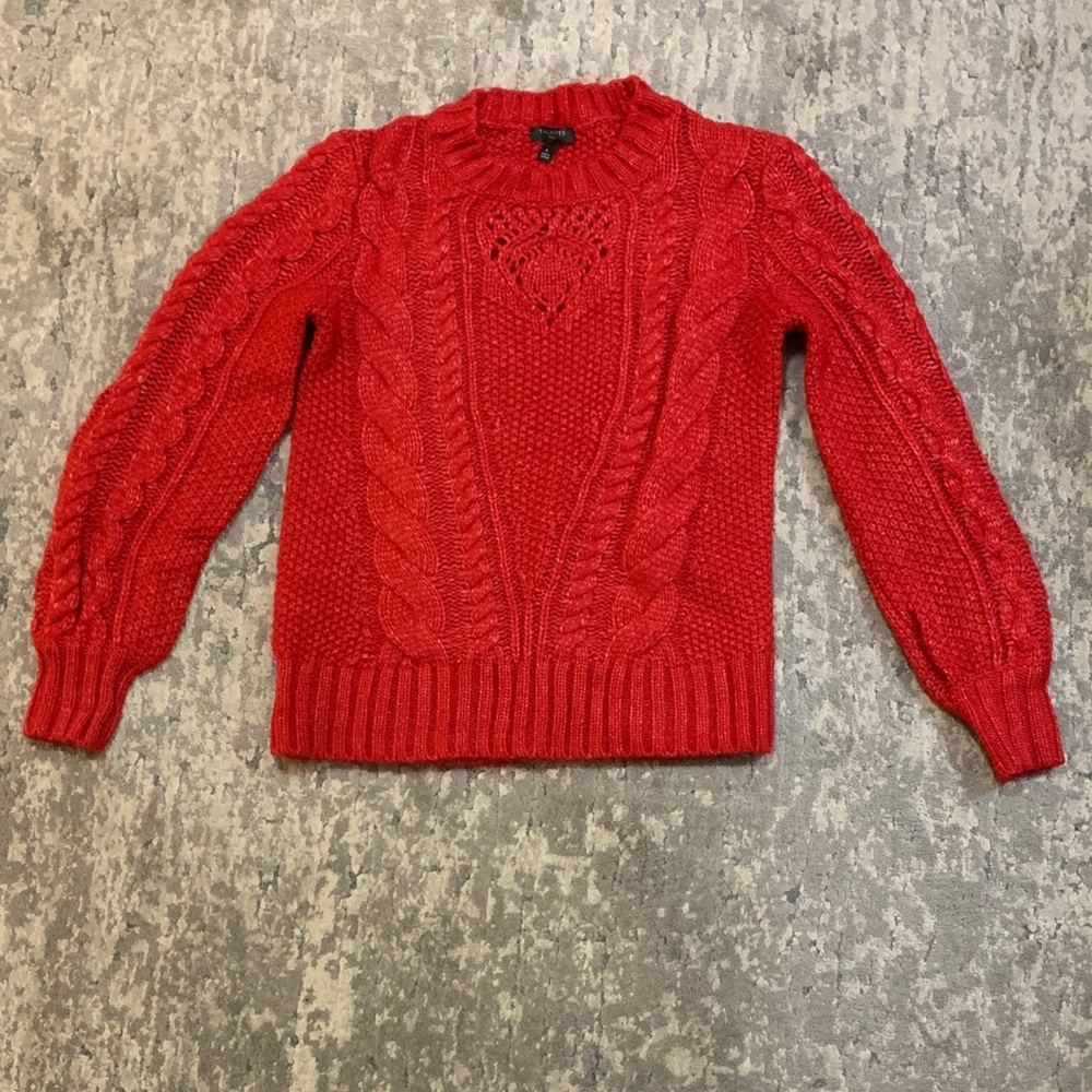 Talbots Red Cable Knit Sweater